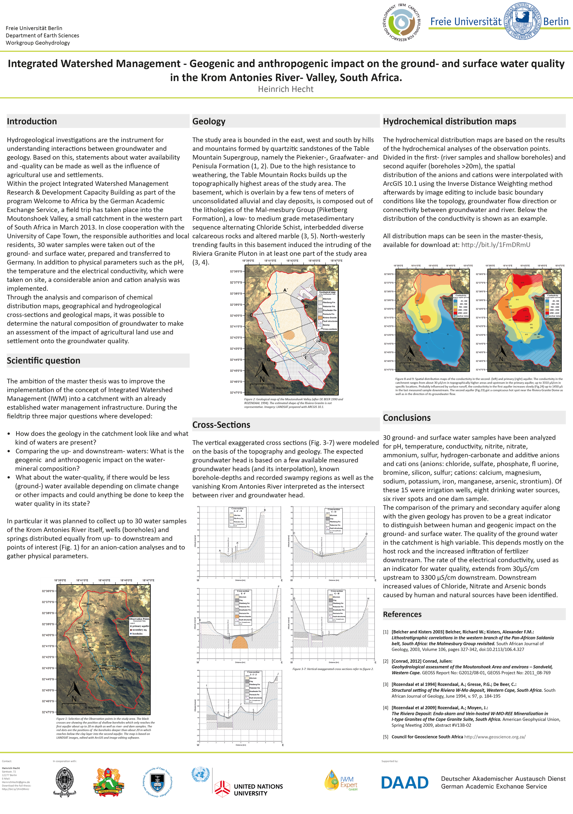 Heinrich Hecht (2015): Integrated Watershed Management - Geogenic and anthropogenic impact on the ground- and surface water quality in the Krom Antonies River valley, South Africa