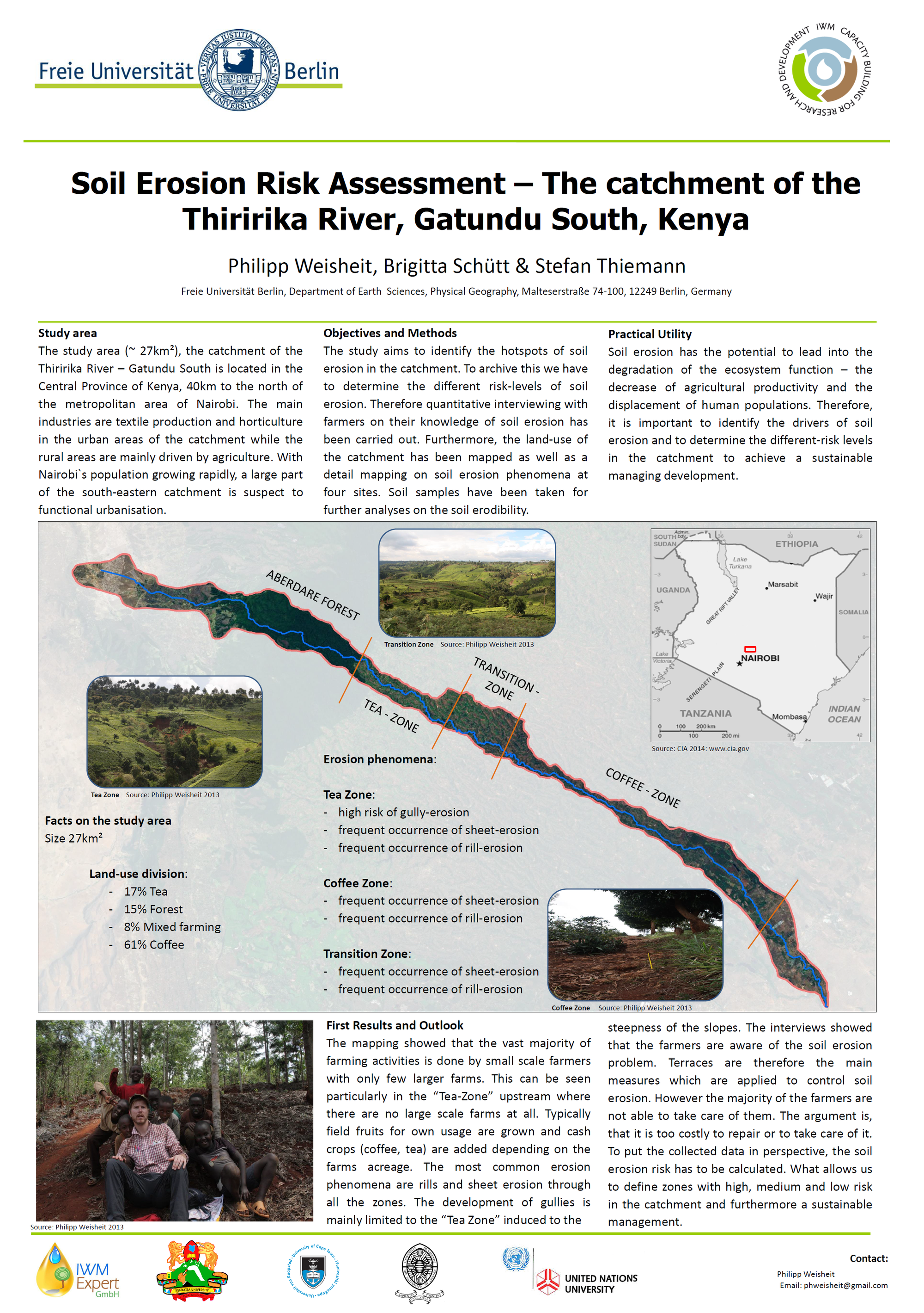 Philipp Weisheit (2014): Soil erosion risk assessment - the catchment of the Thiririka river, Gatundu South, Kenya