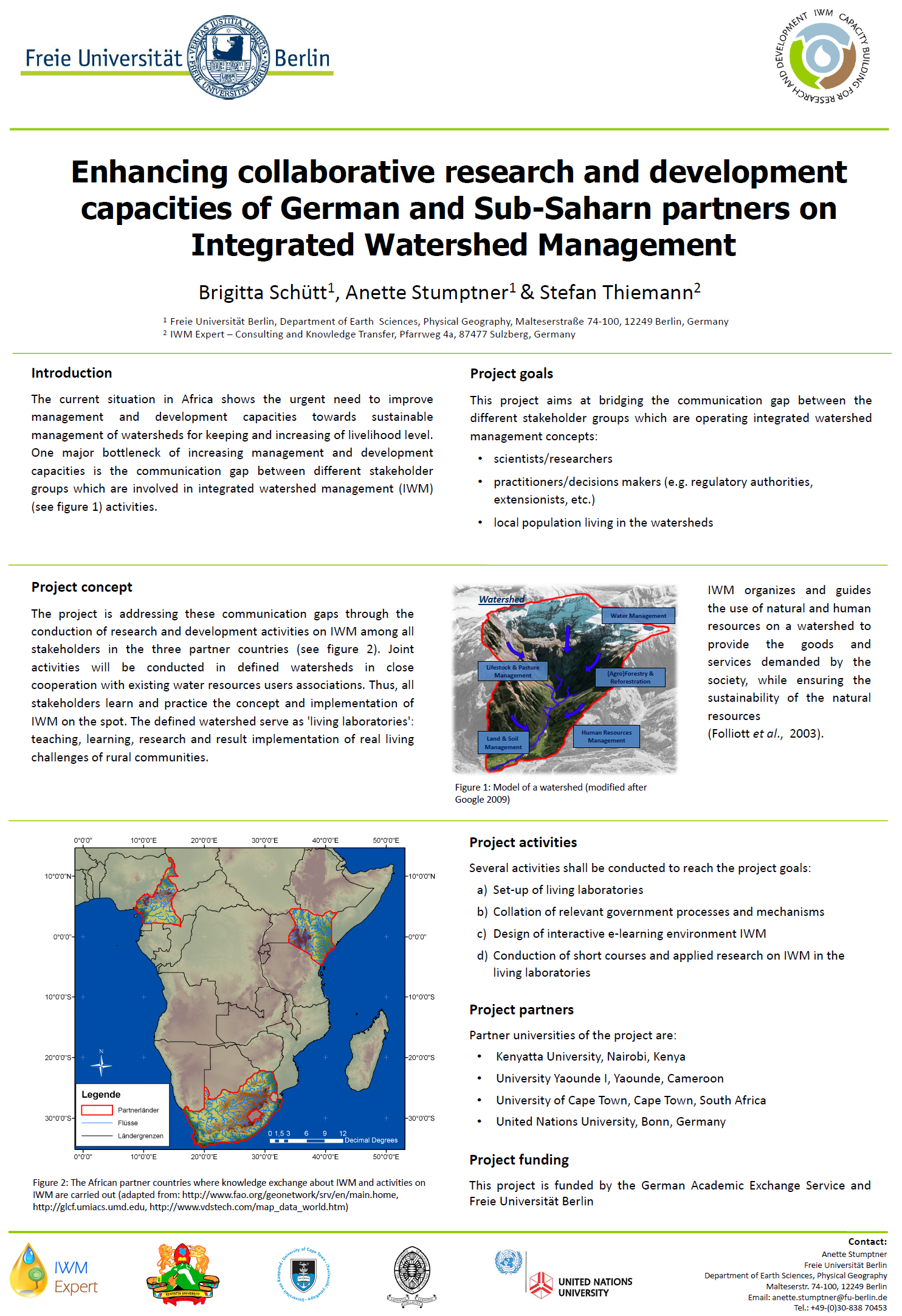 Brigitta Schütt, Anette Stumptner, Stefan Thiemann (2012): Project concept 'Integrated Watershed Management Research and Development Capacity Building'
