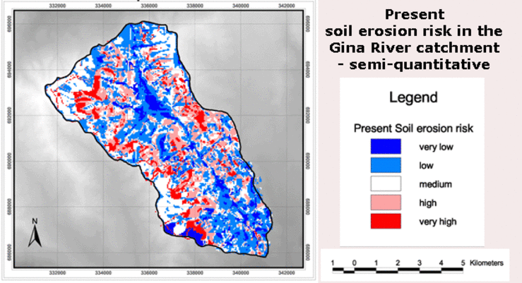 Soil erosion risk in the Gina River catchment assessed after a semi-quantitative approach