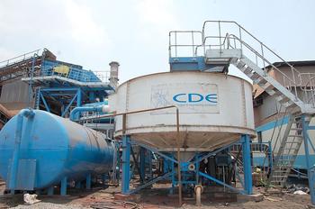 A sewage sludge thickener