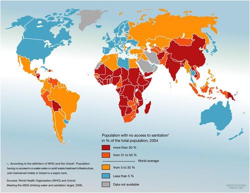 Access to an improved sanitation world wide