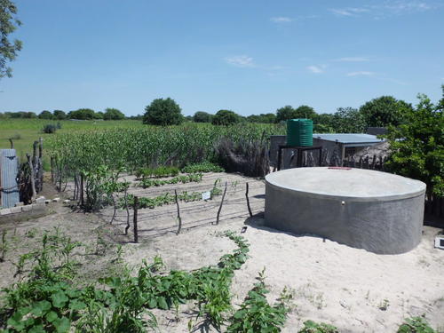 Rainwater harvesting facilities in the village of Epyeshona - household  approach