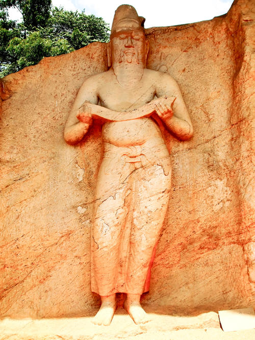 Ancient statue of king Parakramabahu (reign 1123 – 1186 CE). During his reign of the kingdom of Polonnaruva he constructed extensive irrigation systems.