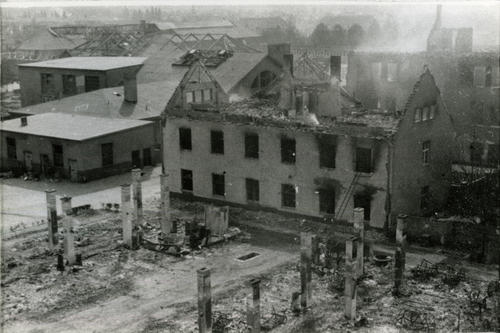 Zerstörung nach dem Bombenangriff vom 23.-24. August 1943