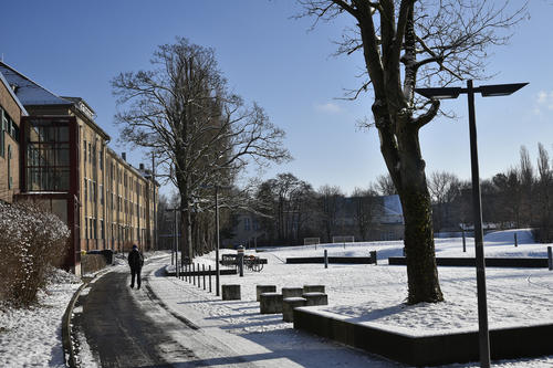 GeoCampus im Winter mit Haus D (2017)