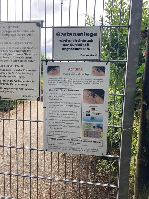 A signage informing vistors about our mosquito collection via ovitraps in Himmelswiese.