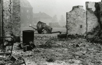 Zerstörung nach dem Bombenangriff vom 23.-24. August 1943