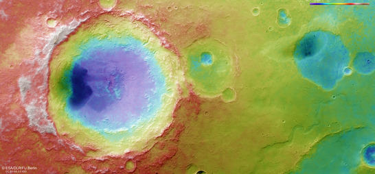 Arabia Terra color coded digital terrain model