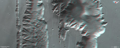 Ius und Tithonium Chasma Anaglyphe