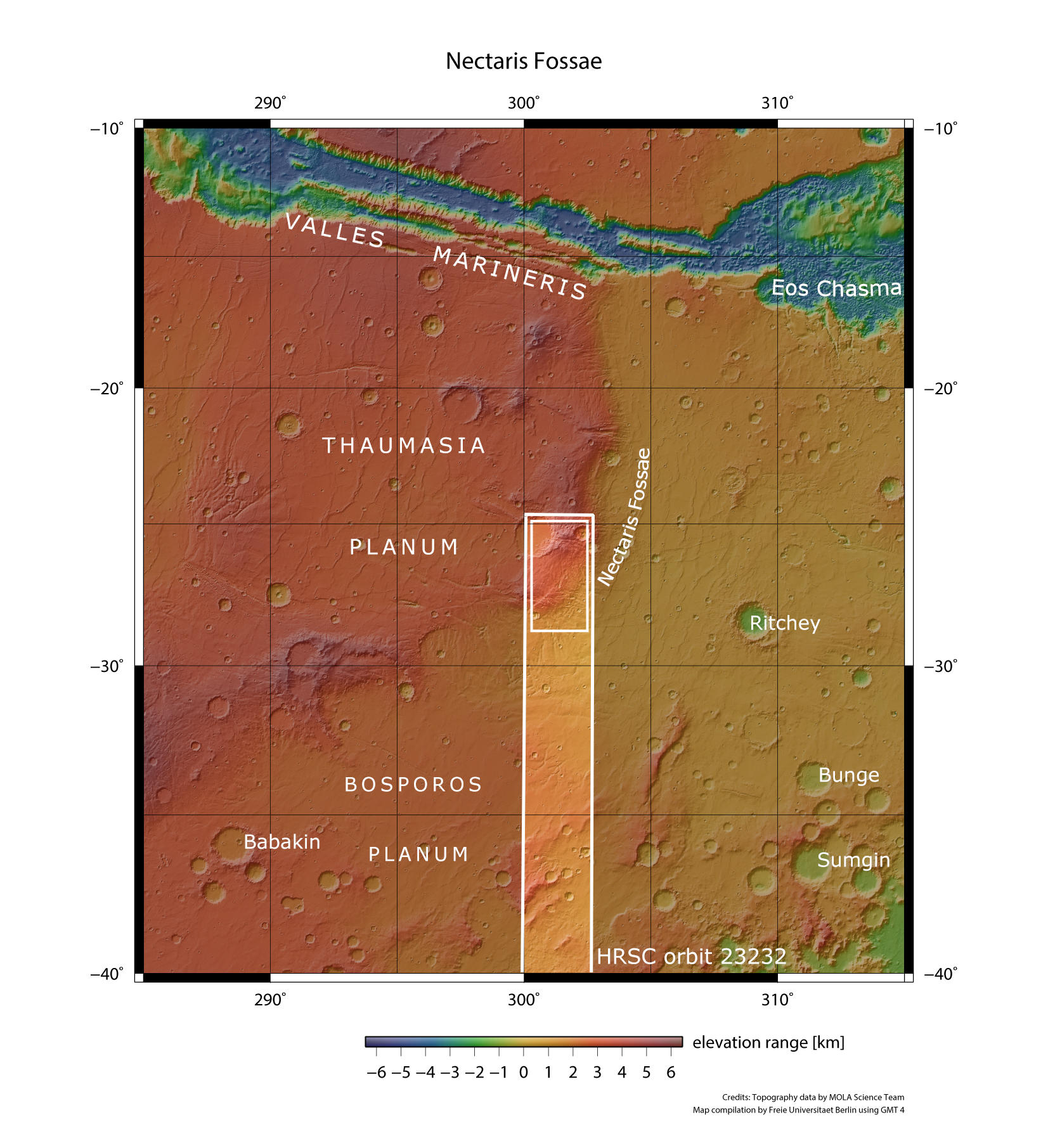 Nectaris Fossae - Übersichtskarte