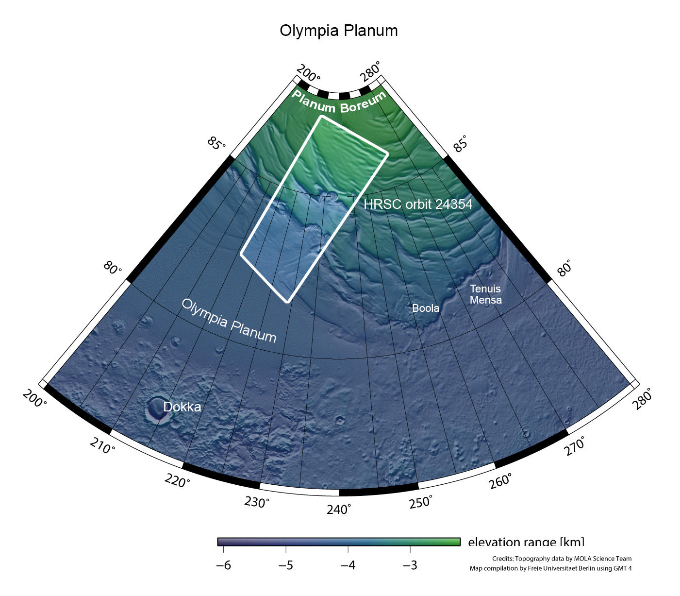 Olympia Planum - Übersichtskarte