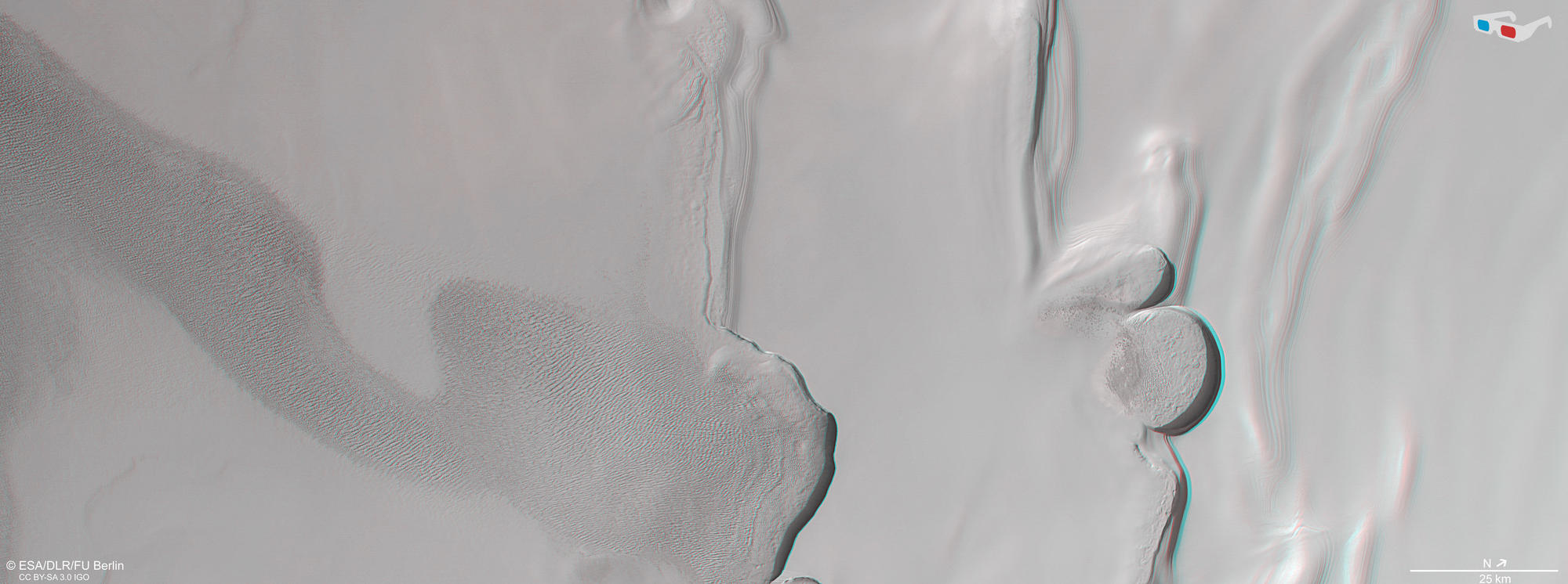 Olympia Planum - HRSC Anaglyphe