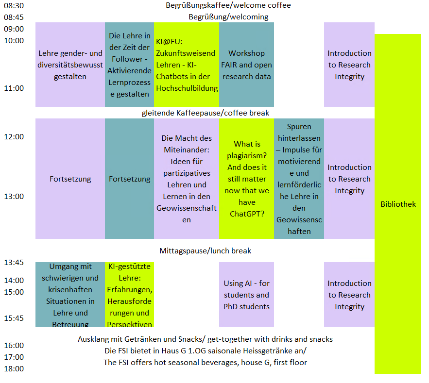 Zeitplan mehrfarbig Neu